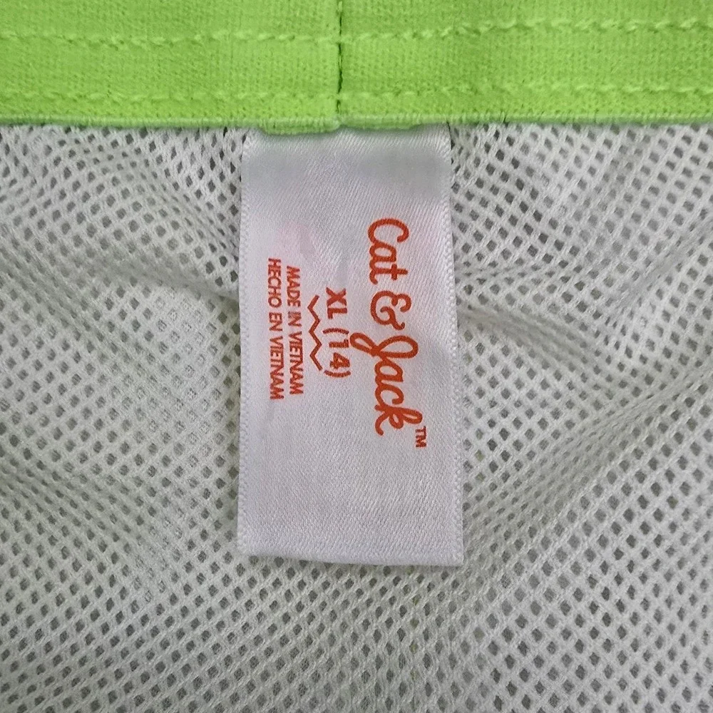Cat & Jack Boys XL 14 Swim Trunks Neon Ombre Blue Green Splatter Print NWOT